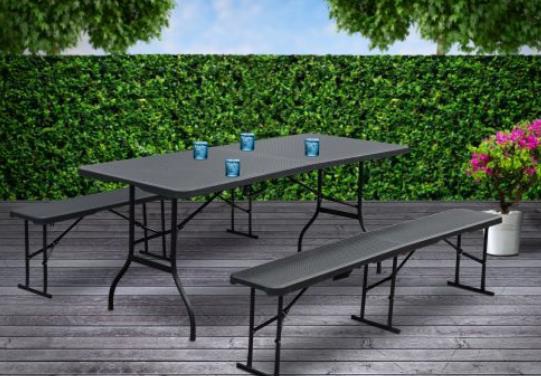 Gartentisch Garnitur Rattan