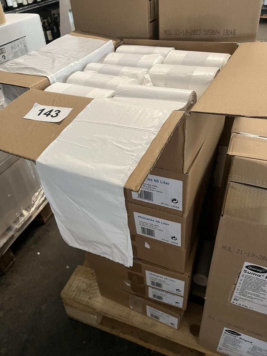 7000 St&uuml;ck M&uuml;lls&auml;cke 40 l weiss 500/600