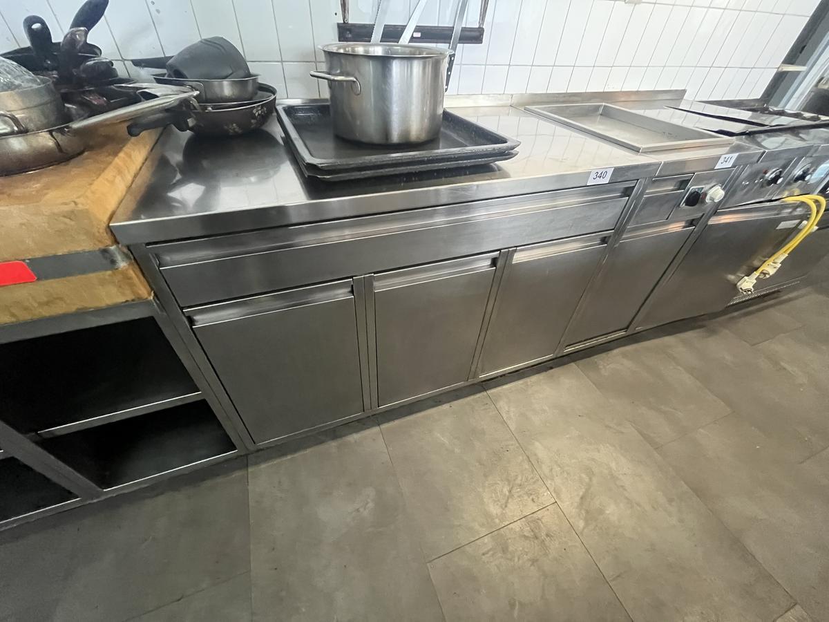 Edelstahlmodul mit Panierlade ca. 120 x 70 x 90 cm