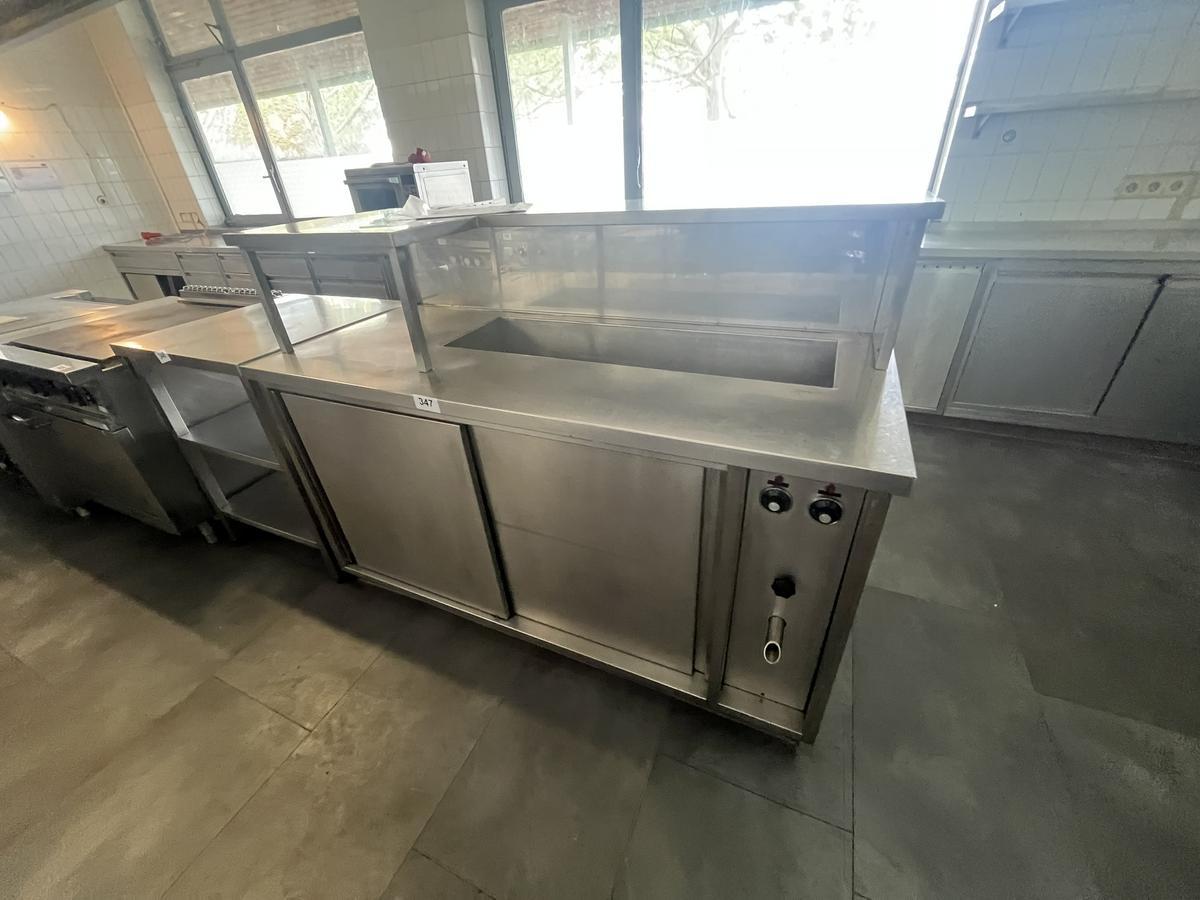 Edelstahl W&auml;rmeschrank mit Wasserbad ca. 164 x 72 x 123 cm