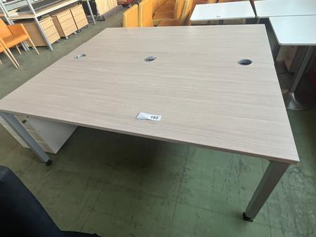 OKA Schreibtischmodul ca.180 x 80 cm, Rahmen Silber