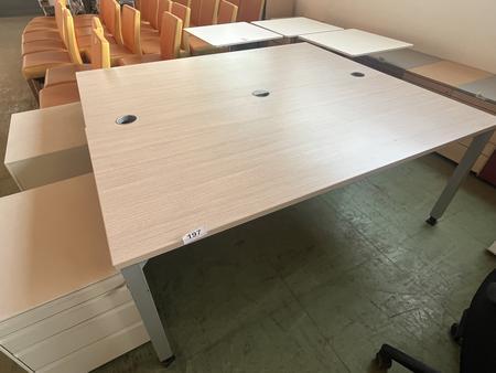 OKA Schreibtischmodul ca.180 x 80 cm, Rahmen Silber