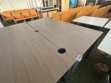 OKA Schreibtischmodul ca.180 x 80 cm, Rahmen Silber