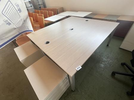 OKA Schreibtischmodul ca.180 x 80 cm, Rahmen Silber