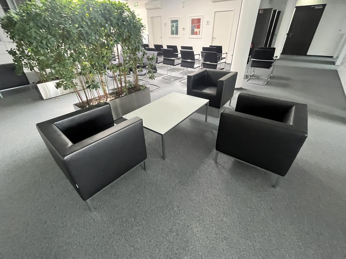 3 Stk.Sitzsofa MARELLI Leder mit Besprechungstisch
