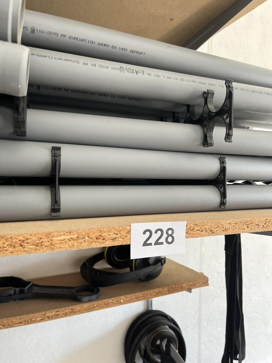 Rohrmaterial 40 mm, 150 - 1000 mm, B&ouml;gen, Muffen, Siphonanschlussst&uuml;cke und Einfachabzweiger