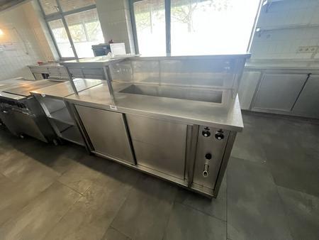 Edelstahl Wärmeschrank mit Wasserbad ca. 164 x 72 x 123 cm Edelstahl Wärmeschrank mit Wasserbad ca. 164 x 72 x 123 cm