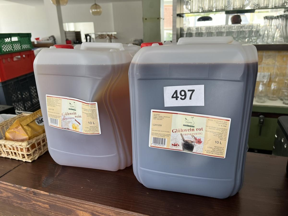 20 L Gl&uuml;hwein 1 x rot, 1 x wei&szlig; trinkfertig