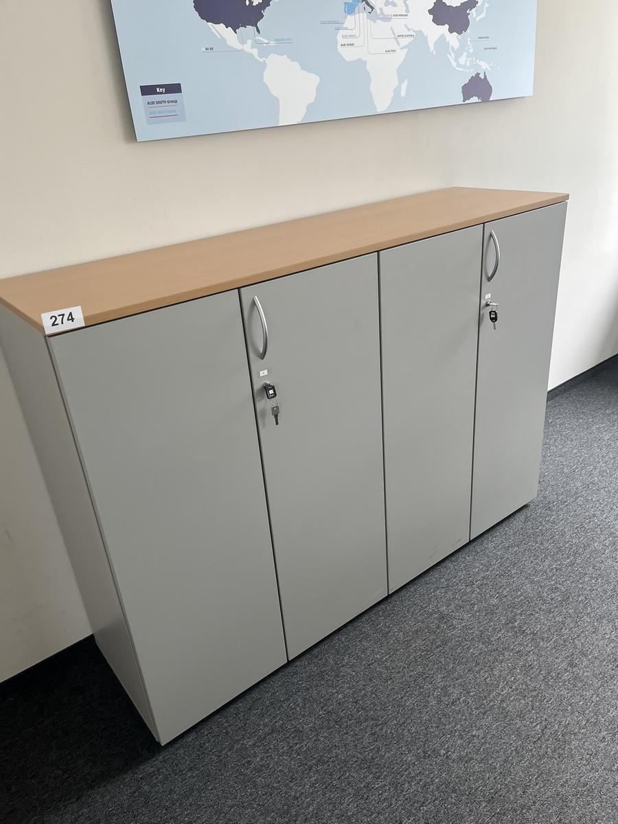 HALI Aktenschrank ca. 160 x 110 cm, Buche/Silber, 4fl&uuml;gelig