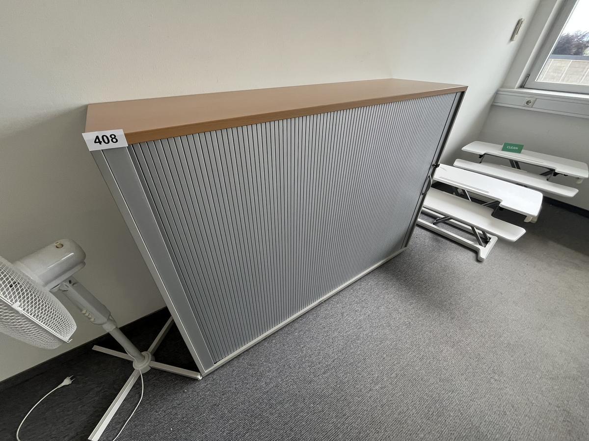 HALI Aktenschrank mit Rollot&uuml;re ca. 160 x 110 cm, Buche/Silber, 3 Ordnerh&ouml;hen?d=2026-05-28 14:44:53