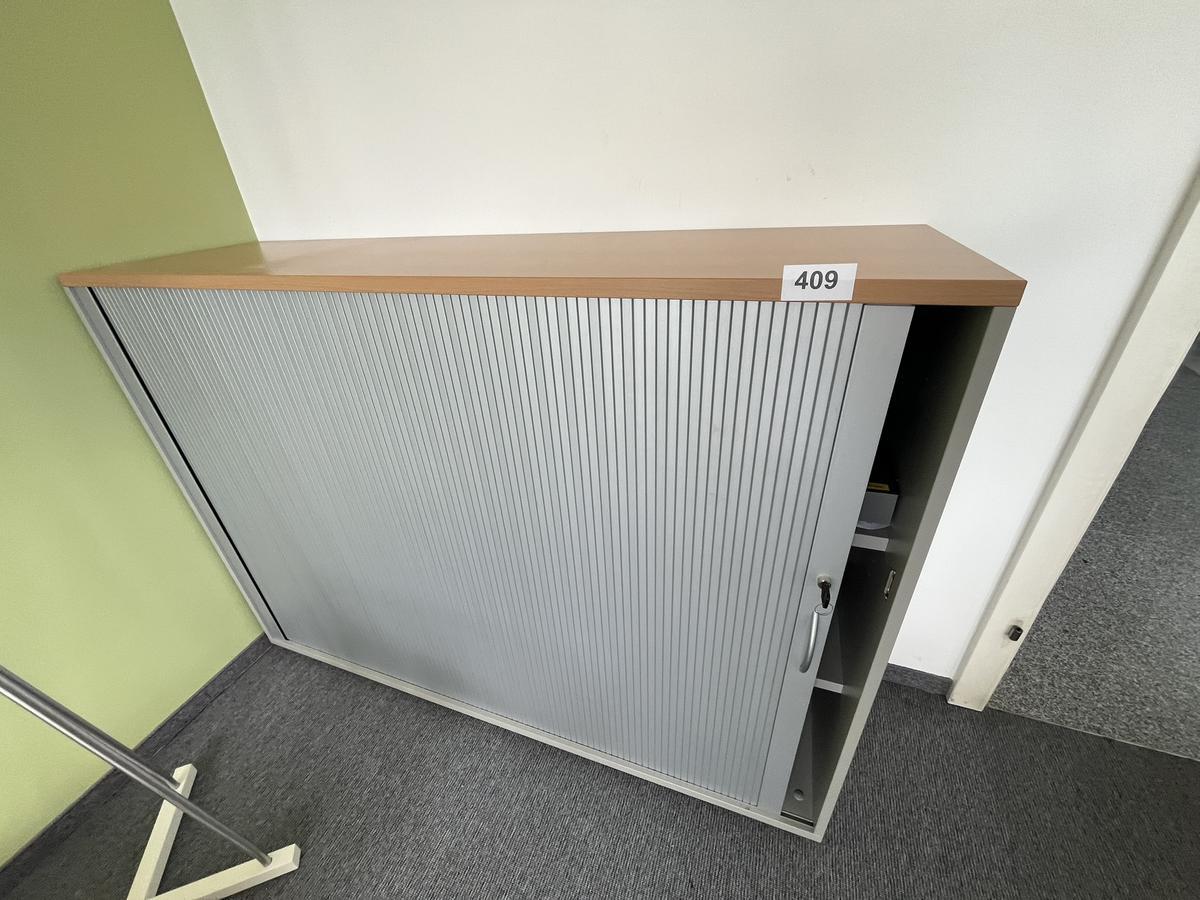HALI Aktenschrank mit Rollot&uuml;re ca. 160 x 110 cm, Buche/Silber, 3 Ordnerh&ouml;hen?d=2026-05-28 14:44:47