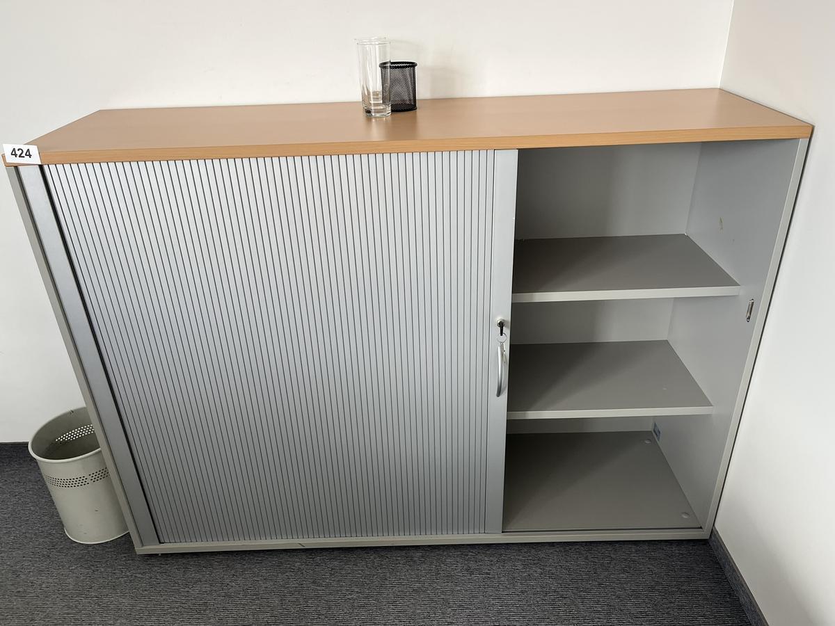 HALI Aktenschrank mit Rollot&uuml;re ca. 160 x 110 cm, Buche/Silber, 3 Ordnerh&ouml;hen?d=2026-05-28 13:43:10