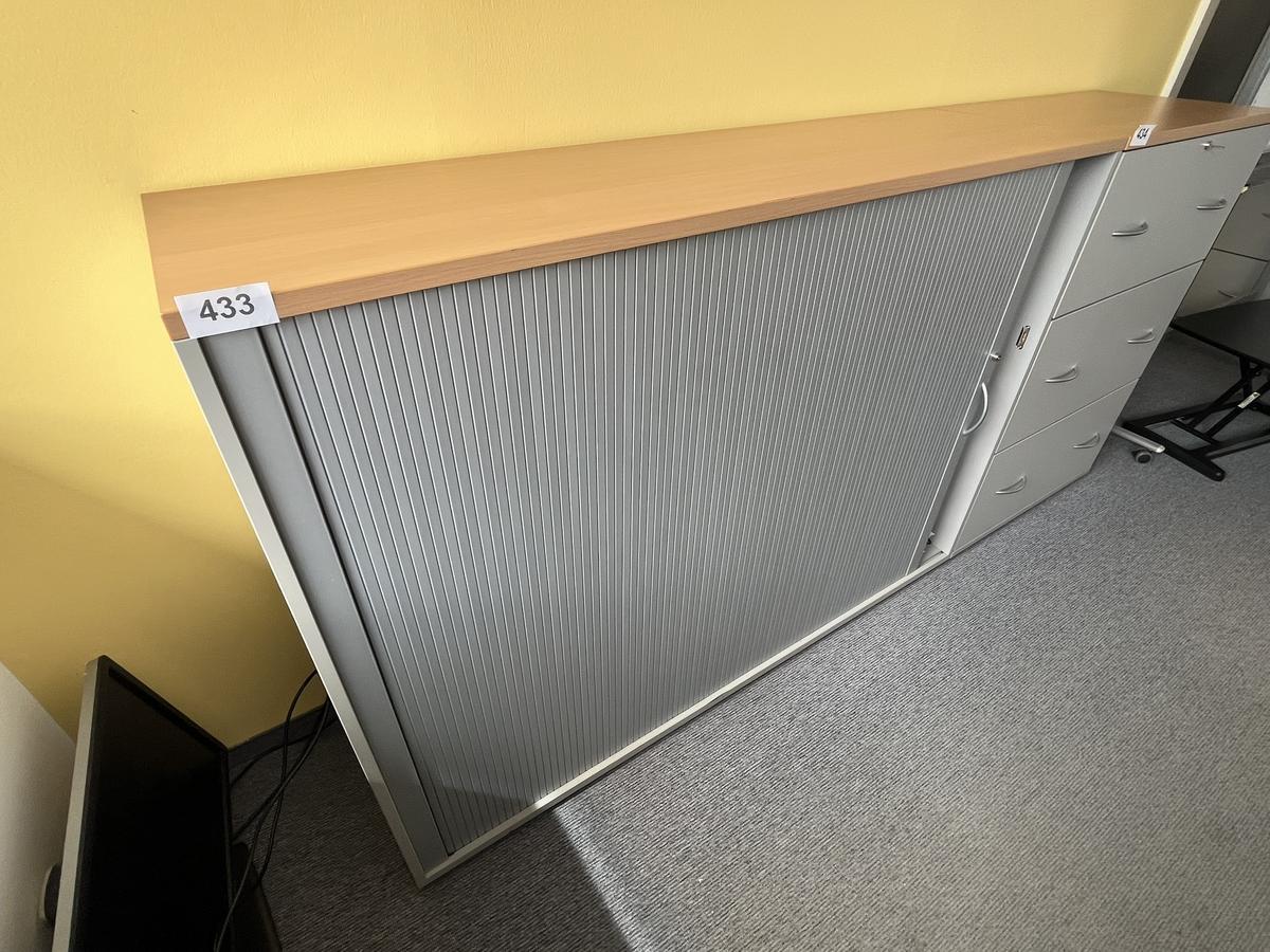 HALI Aktenschrank mit Rollot&uuml;re ca. 160 x 110 cm, Buche/Silber, 3 Ordnerh&ouml;hen?d=2026-05-28 13:43:25