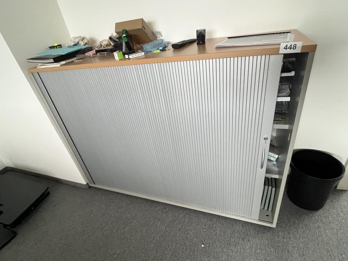 HALI Aktenschrank mit Rollot&uuml;re ca. 160 x 110 cm, Buche/Silber, 3 Ordnerh&ouml;hen?d=2026-05-28 13:43:44