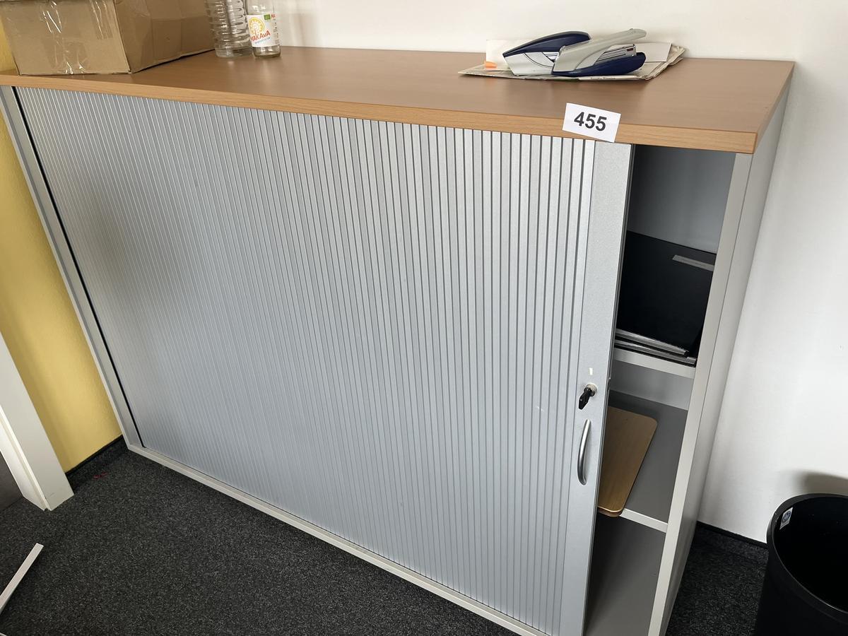 HALI Aktenschrank mit Rollot&uuml;re ca. 160 x 110 cm, Buche/Silber, 3 Ordnerh&ouml;hen?d=2026-05-28 14:44:46