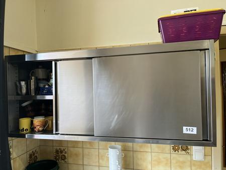 Edelstahl H�ngeschrank mit Schiebet�ren ca. 140/60/40 cm