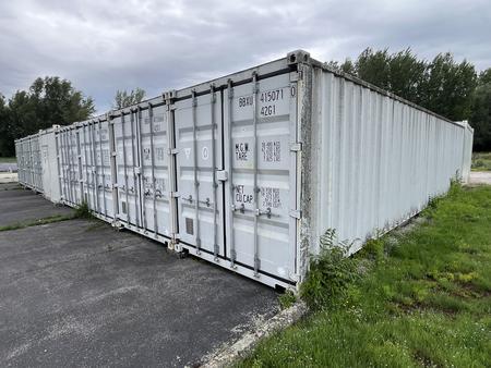 See-Lagercontainer 40 mit Doppeltüre ca.12.19 x 2.44 x 2.60 m , stapelbar mit Lichtinstallation - Einsatz als Aktencontainer See-Lagercontainer 40 mit Doppeltüre ca.12.19 x 2.44 x 2.60 m , stapelbar mit Lichtinstallation - Einsatz als Aktencontainer