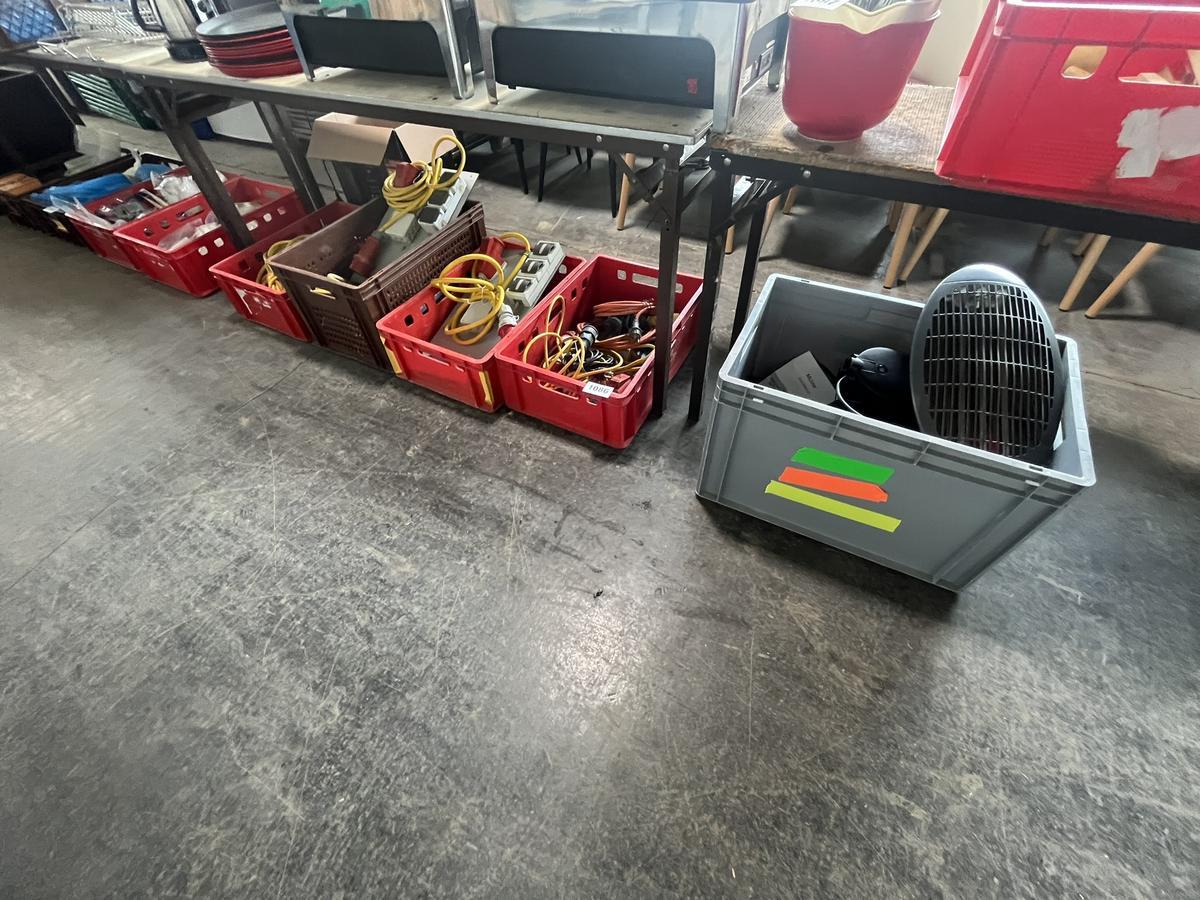 4 Boxen mit 380/230 Stromverteilern + 1 Elektroheizger&auml;t