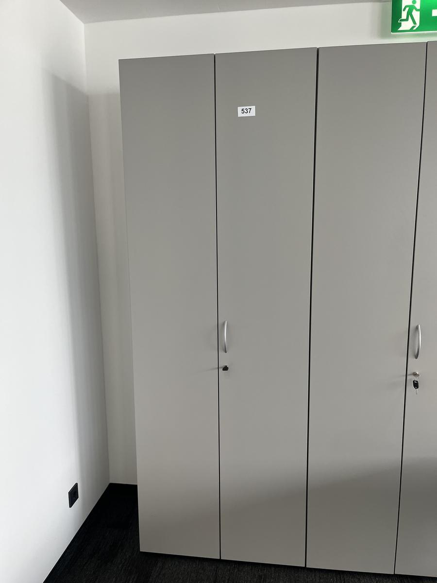 Doppelt&uuml;r Aktenschrank mit 6 Fachebene grau 80/46/225 cm
