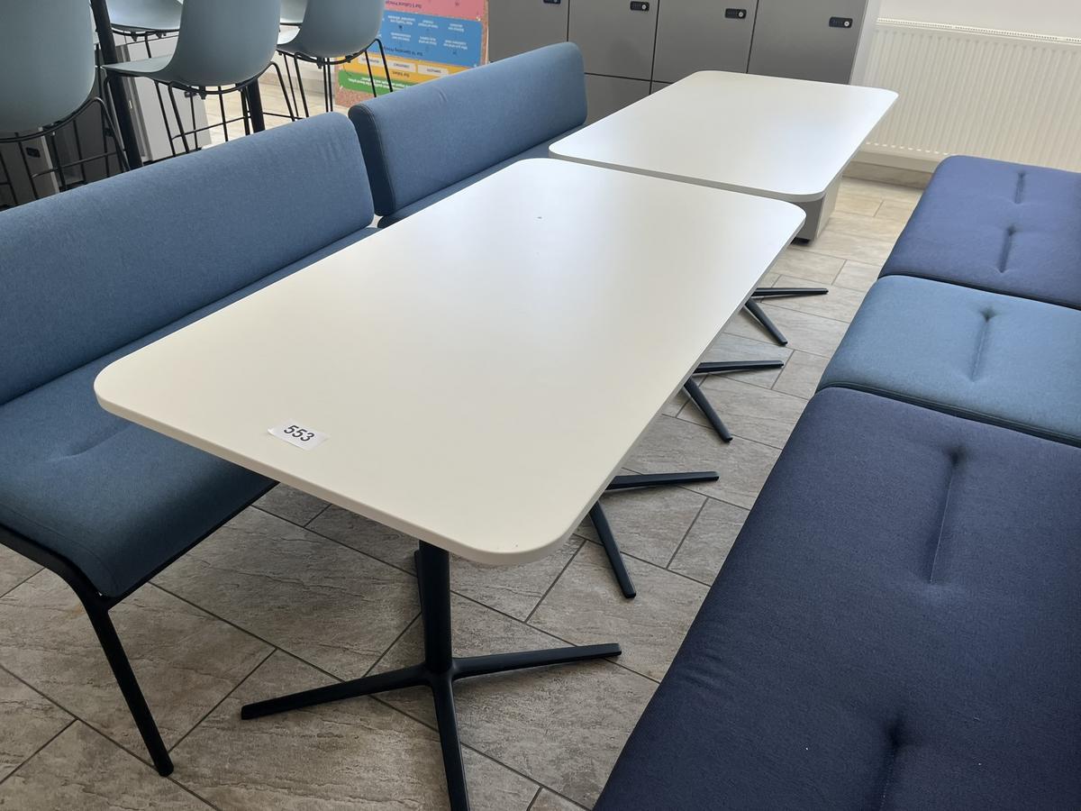 2 Stk.Sozialraumtische 130/70 cm plus 3 B&auml;nke ( 2x 130x60 cm 