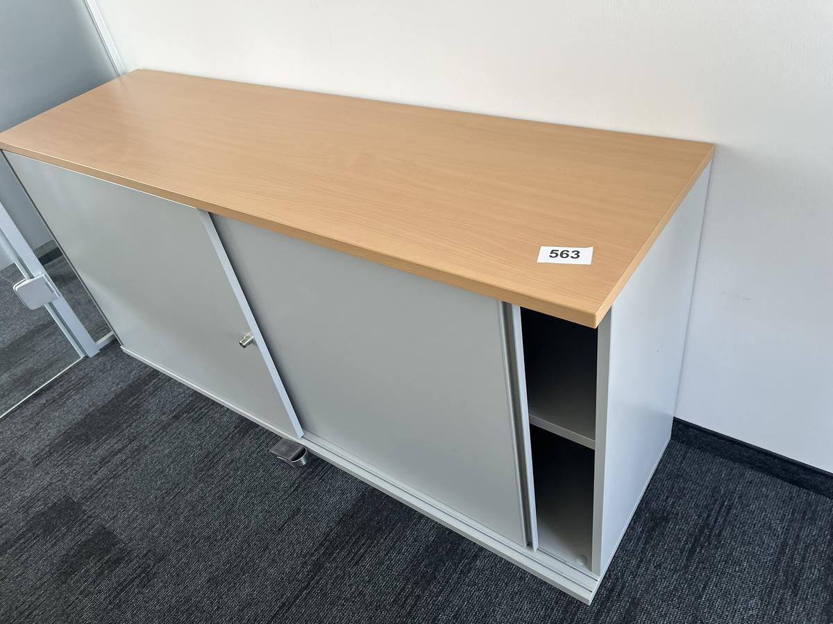 Aktenschrank mit Schiebet&uuml;ren ca. 160x80 cm 2 Ordnerh&ouml;hen