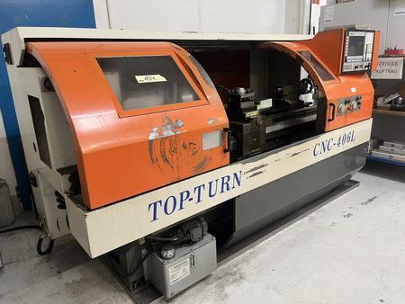 CNC-Flachbettdrehmaschine-Bearbeitungszentrum TOP-Turn Typ 406 L, Spitzenweite: ca. 1000 mm, Drehdurchmesser �ber Bett: ca. 400 mm, Umlauf �ber Schlitten: ca. 240 - 260 mm mit Fagor Steuerung