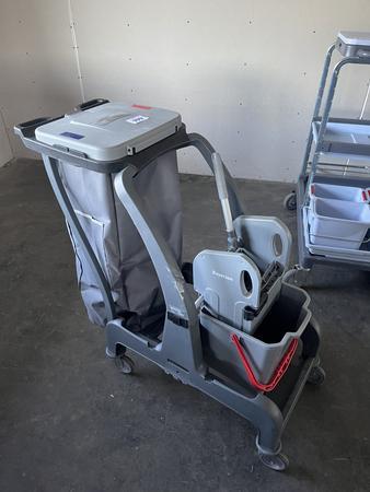 Reinigungswagen mit Abfallbeh�lter und Eimerset, Typ Sprintus Kombi X,  mit Presse