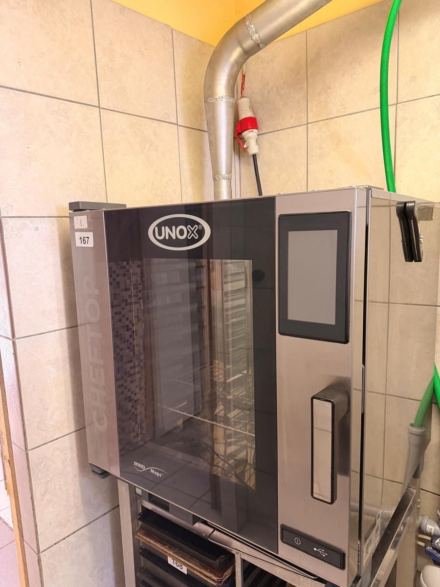 Unox Kombid&auml;mpfer Typ XEVC-0711-E1R, 7 Einschubm&ouml;glichkeiten, Ma&szlig;e ca. 80 x 70 cm inkl. Edelstahlunterbau, Neupreis ca. � 6.000,00?d=2026-07-14 13:56:34