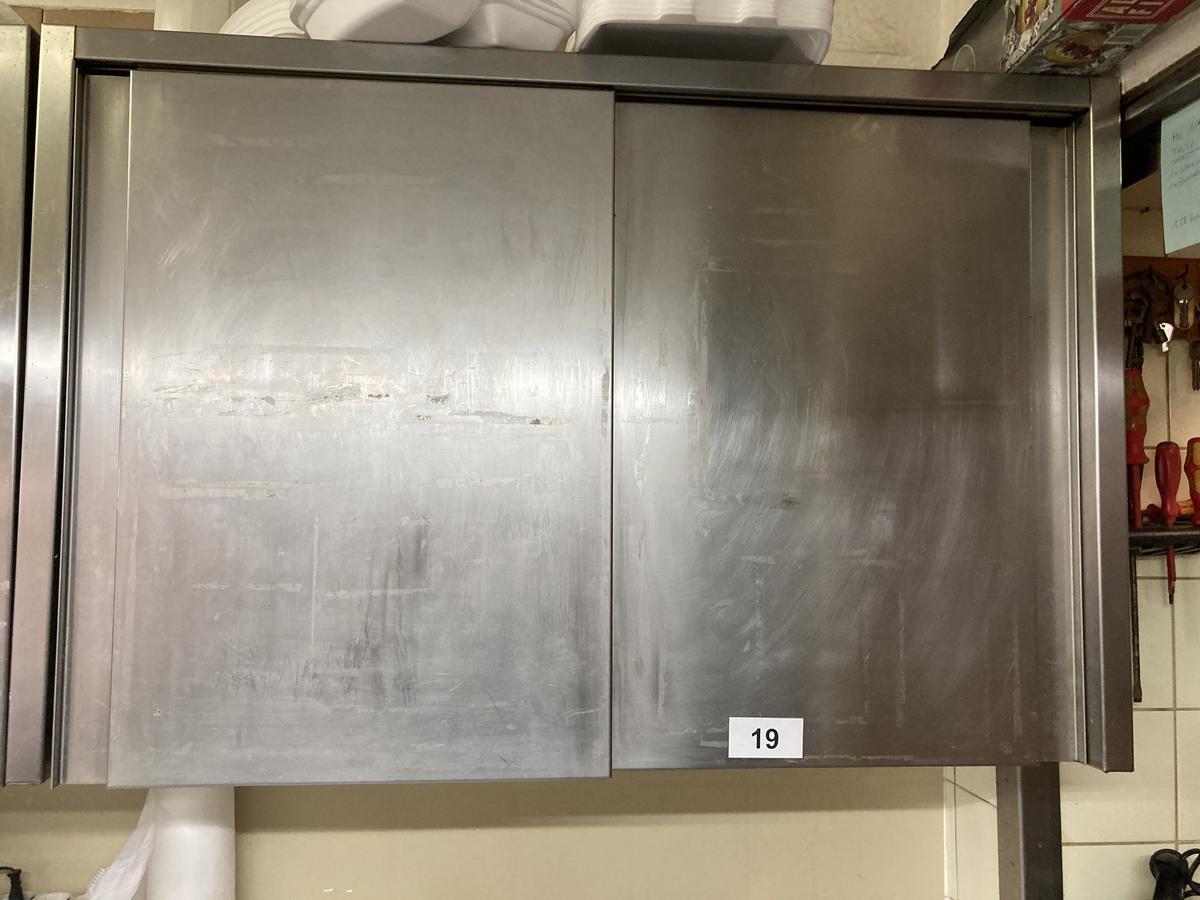 Edelstahl H&auml;ngeschrank mit Schiebet&uuml;ren, Ma&szlig;e ca. 100 x 35 x 65 cm