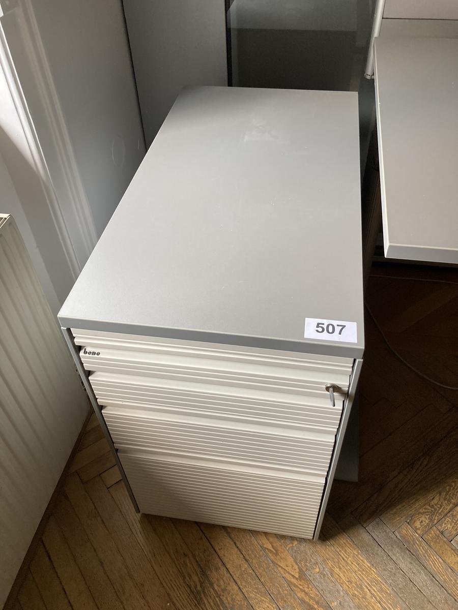 Bene Standcontainer 43 x 80 x 72 cm - 3 Laden mit Schl&uuml;ssel grau