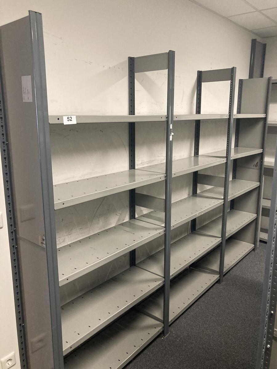 Fachbodenregale - Steckregalsystem, Ma&szlig;e: ca. L 95 cm pro Feld, 12 einheiten, ca. 11 lfm, Tiefe: 35 cm, H&ouml;he 200 cm