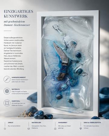 Einzigartiges Kunstobjekt mit Damast-Taschenmesser – Manuela Hanisch (Wien) Einzigartiges Kunstobjekt mit Damast-Taschenmesser – Manuela Hanisch (Wien)
