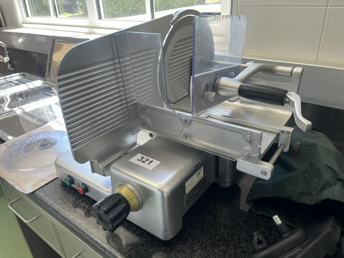 Monconi Aufschnittmaschine verstellbar mit Sch&auml;rfger&auml;t 300 er Schneidblatt ,
