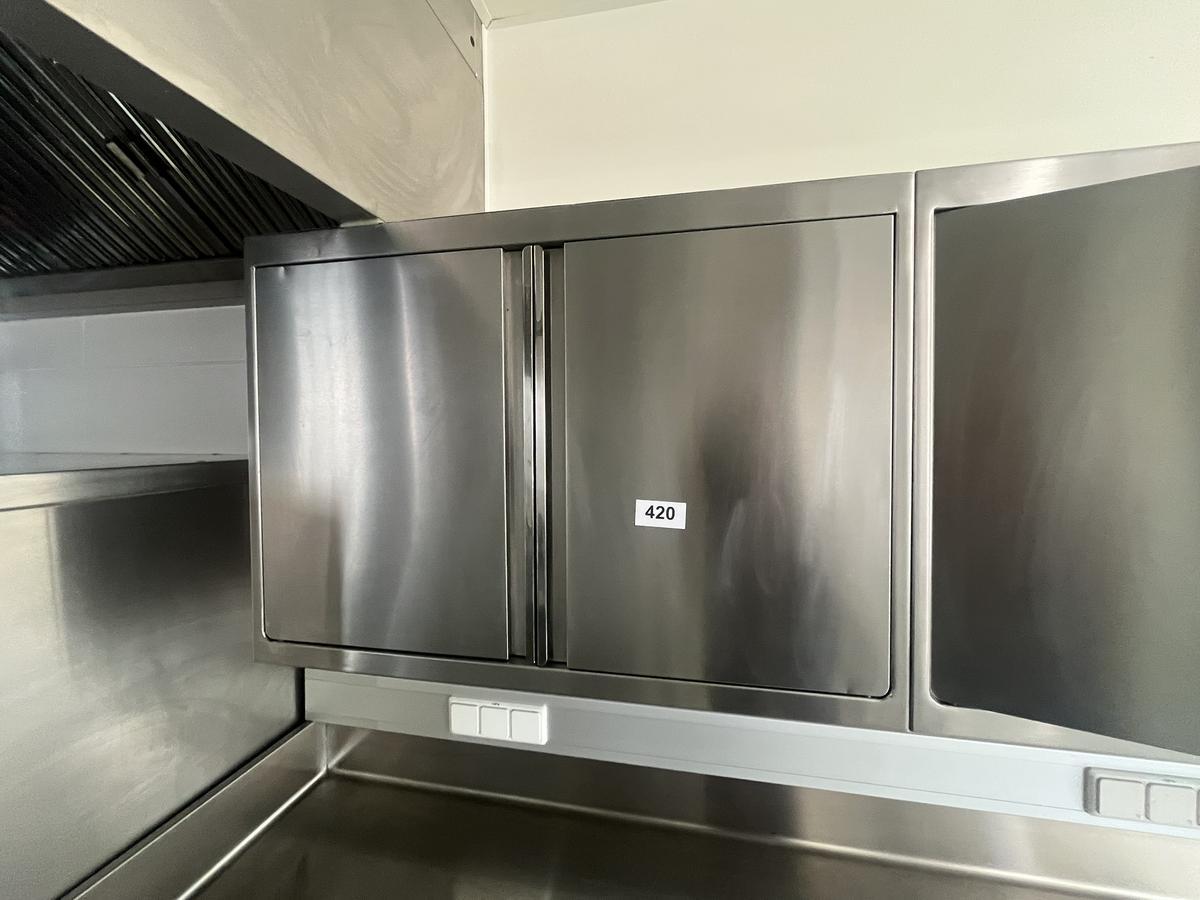 Edelstahl H&auml;ngeschrank 2-fl&uuml;gelig 100/70/40 cm mit 2 Ebene