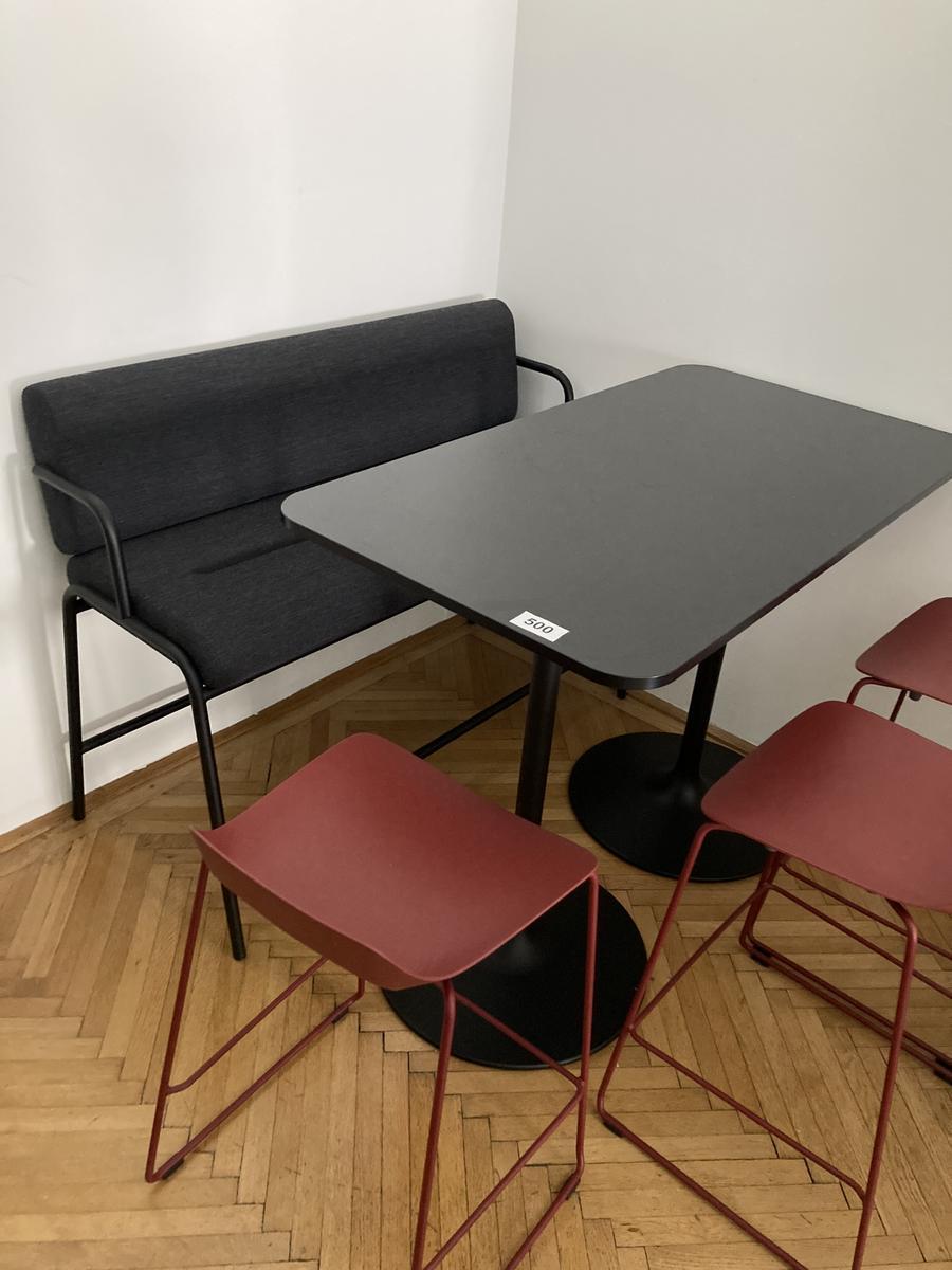 Stehtisch 130 x 70 x 96 cm inkl. Sitzbank 130 x 60 cm Stoffbezug schwarz?d=2026-08-24 13:01:11