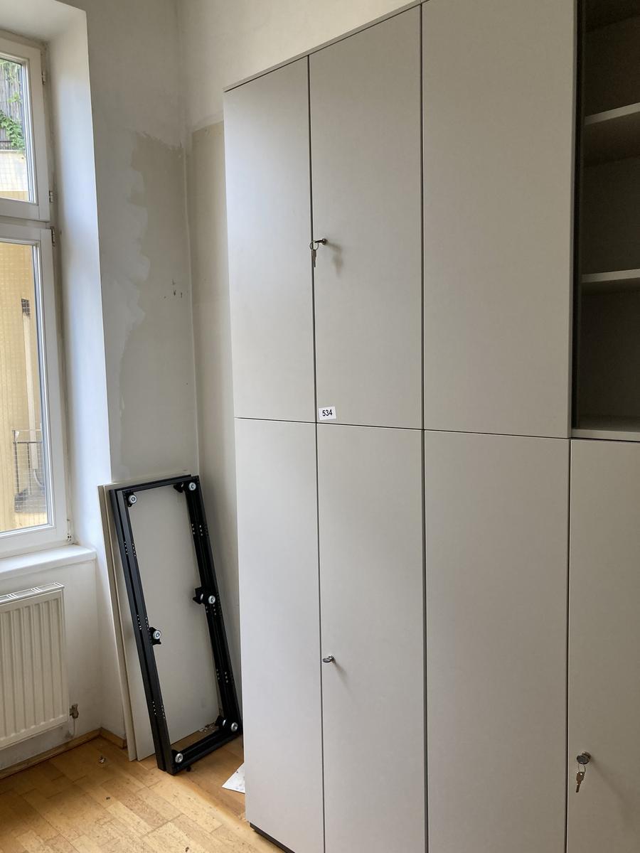 Bene Aktenschrank Kombination 80 x 45 x 260 cm - 7 OH hellgrau