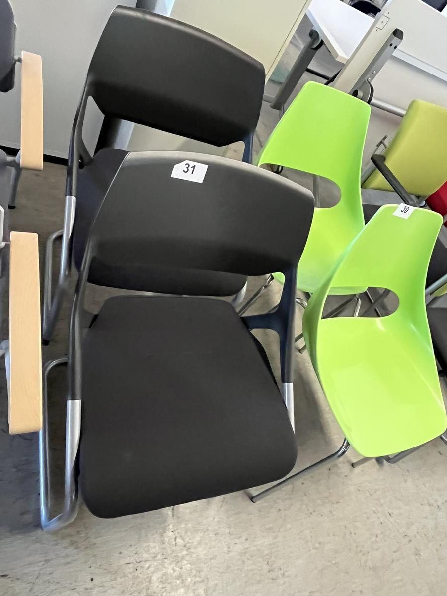 2 Stk. Freischwinger Stoff - R&uuml;ckenlehne Kunststoff