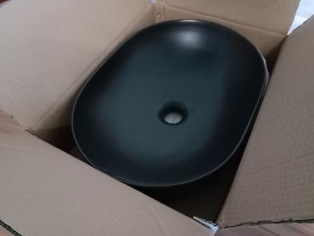 Biojet Waschtisch, Farbe Mattschwarz, Ma�e 49 x 36 cmm, Typ Tiffany oval 49