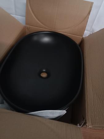 Biojet Waschtisch, Farbe Matt-Schwarz, Ma�e 59 x 42 cm, Typ Tiffany oval 59