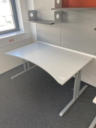 Schreibtisch ohne R�ckwand, geschwungen, Ma�e: ca. 160 x 85 x 100 cm