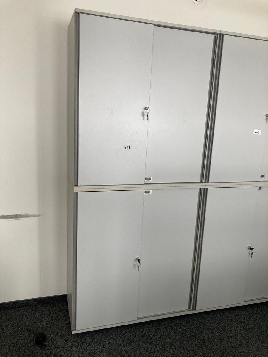 2teilige Aktenschrank-Kombination Ober- und Unterschrank, Ma&szlig;e je ca. 100 x 45 x 115 cm