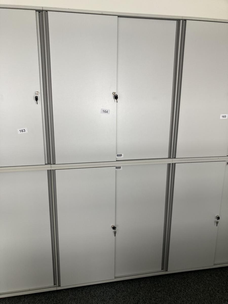 2teilige Aktenschrank-Kombination Ober- und Unterschrank, Ma&szlig;e je ca. 100 x 45 x 115 cm