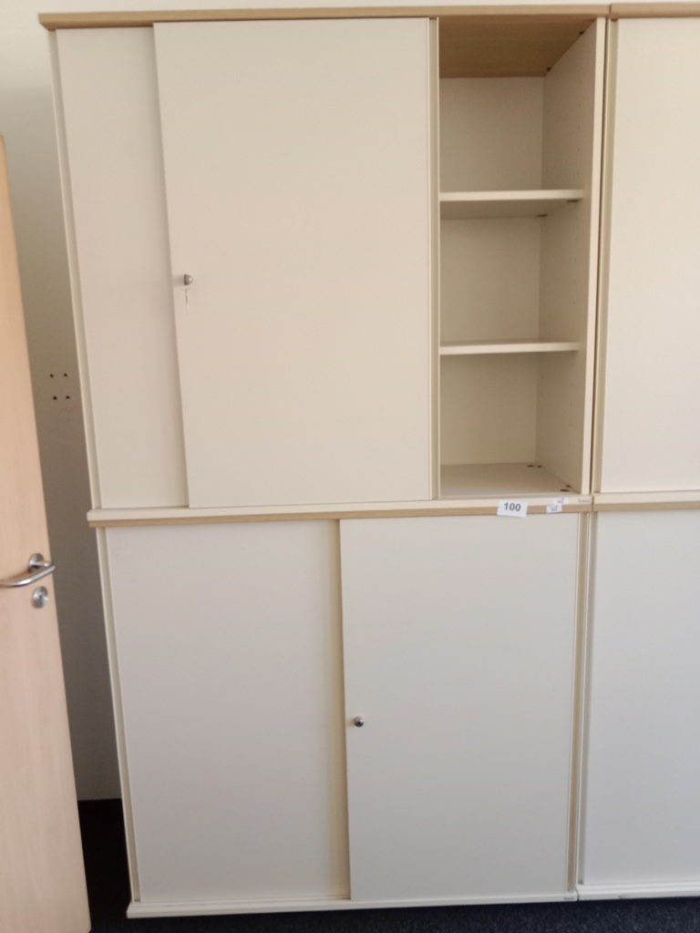 BENE Aktenschrank, 6 Ordnerh&ouml;hen, 2teilig, bestehend aus Ober- und Unterschrank, Ma&szlig;e gesamt ca. B 120 x T 44 x H 226 cm