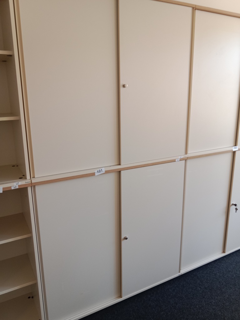 BENE Aktenschrank, 6 Ordnerh&ouml;hen, 2teilig, bestehend aus Ober- und Unterschrank, Ma&szlig;e gesamt ca. B 120 x T 44 x H 226 cm