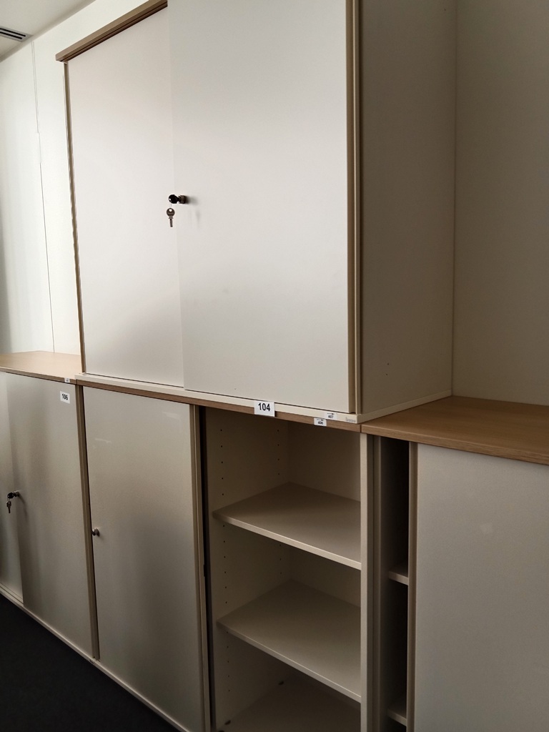 BENE Aktenschrank, 6 Ordnerh&ouml;hen, 2teilig, bestehend aus Ober- und Unterschrank, Ma&szlig;e gesamt ca. B 120 x T 44 x H 226 cm
