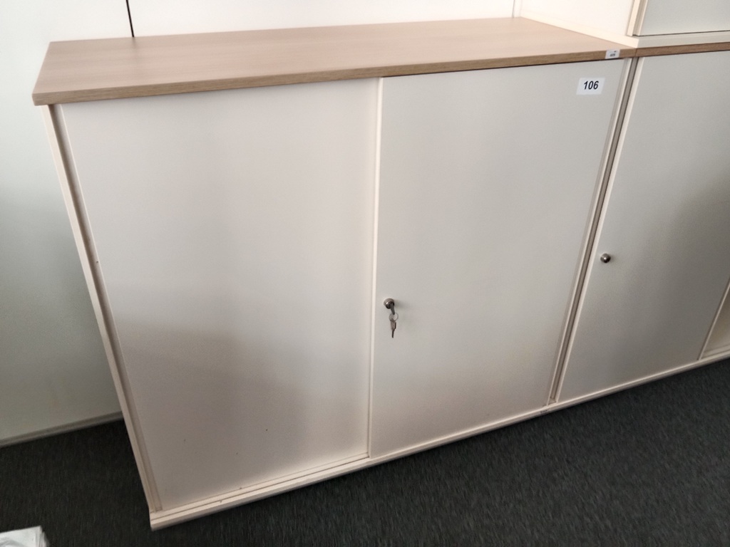 BENE Aktenschrank, 3 Ordnerh&ouml;hen, Ma&szlig;e B 120 x T 44 x H 113 cm