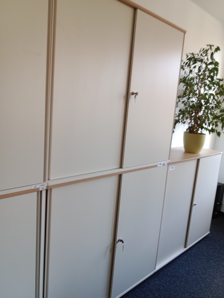 BENE Aktenschrank, 6 Ordnerh&ouml;hen, 2teilig, bestehend aus Ober- und Unterschrank, Ma&szlig;e gesamt ca. B 120 x T 44 x H 226 cm