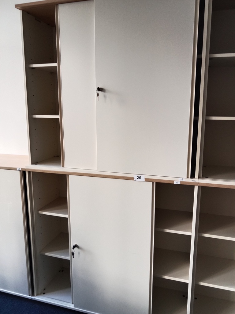 BENE Aktenschrank, 6 Ordnerh&ouml;hen, 2teilig, bestehend aus Ober- und Unterschrank, Ma&szlig;e gesamt ca. B 120 x T 44 x H 226 cm?d=2026-09-02 17:22:30