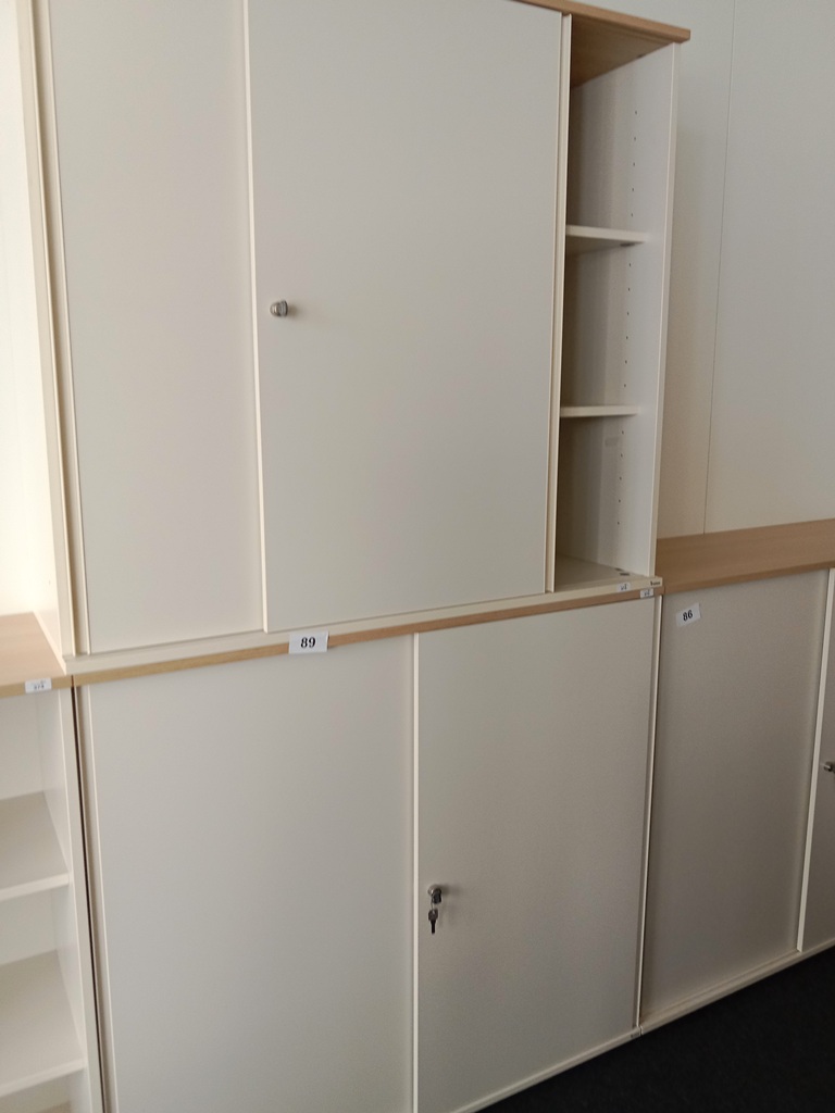BENE Aktenschrank, 3 Ordnerh&ouml;hen, 2teilig, bestehend aus Ober- und Unterschrank, Ma&szlig;e gesamt ca. B 120 x T 44 x H 226 cm