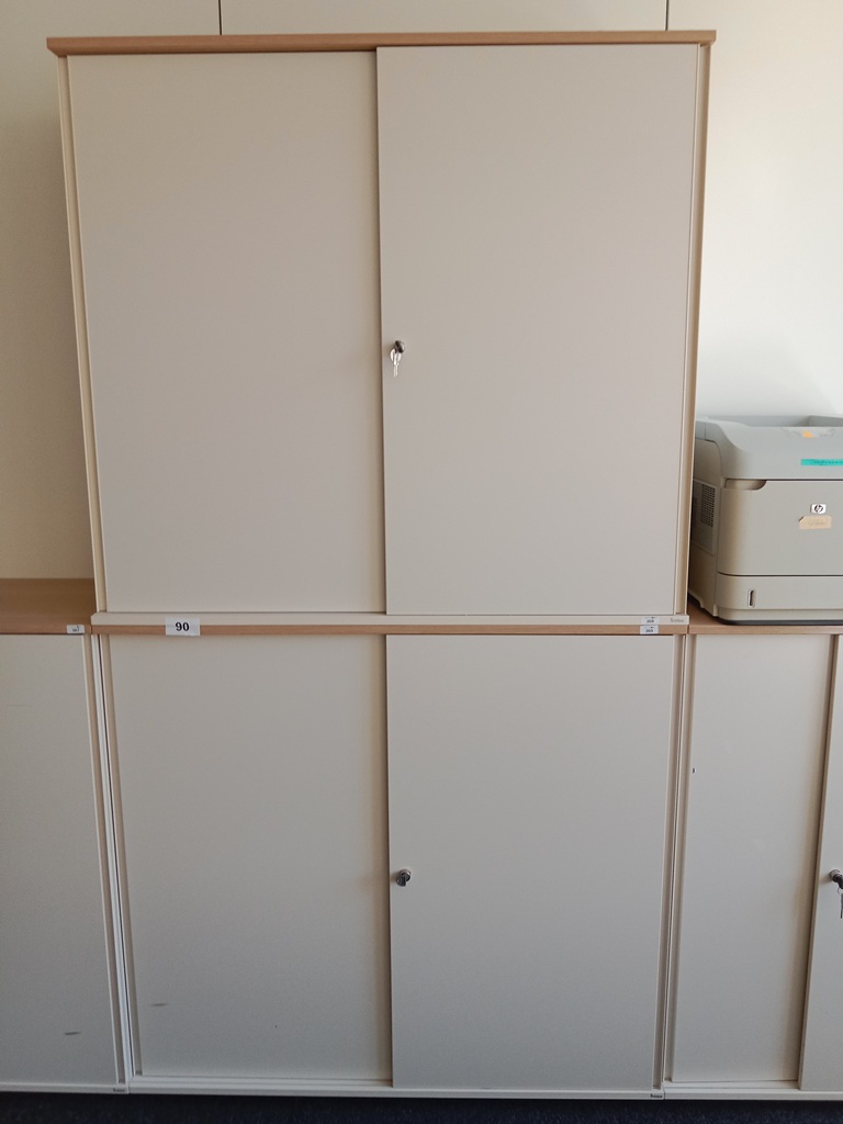 BENE Aktenschrank, 3 Ordnerh&ouml;hen, 2teilig, bestehend aus Ober- und Unterschrank, Ma&szlig;e gesamt ca. B 120 x T 44 x H 226 cm